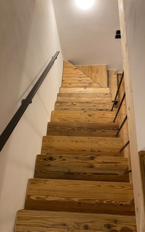 Scala combinata legno e metallo artigianale